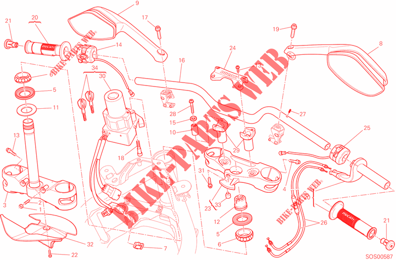 LENKER für Ducati Multistrada 1200 ABS 2014