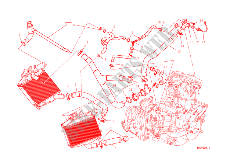 KUEHLERKREISLAUF für Ducati Diavel 1200 Carbon 2015