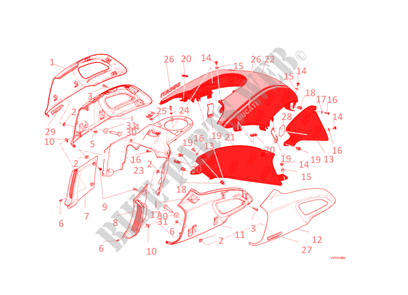 TANK DECKEL für Ducati Diavel Carbon 2013