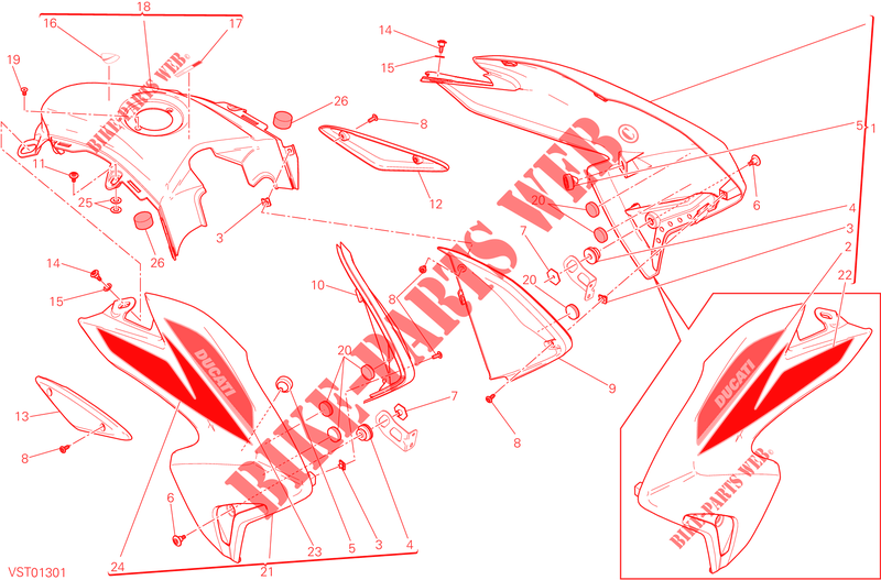VERKLEIDUNG für Ducati Hypermotard SP 2014