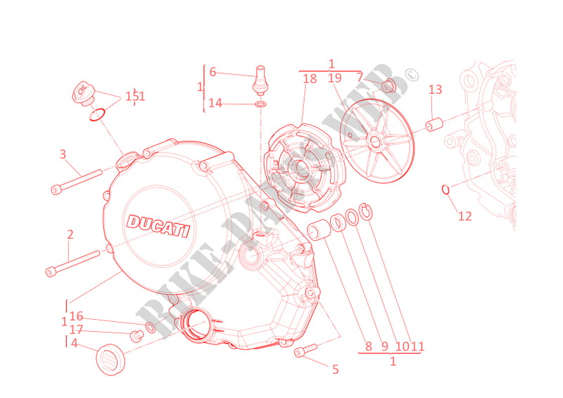 KUPPLUNGSDECKEL für Ducati Hypermotard 796 2012