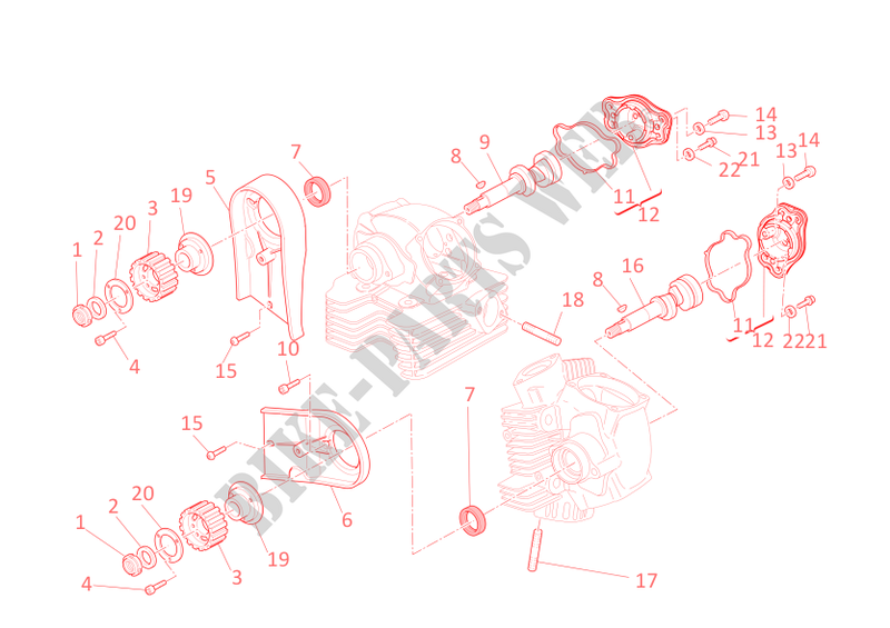ZYLINDERKOPF: VENTILSTEUERUNG für Ducati Hypermotard 796 2012