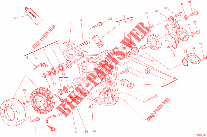 WASSERPUMPE   ALTERNATORDECKEL für Ducati Streetfighter 848 2014