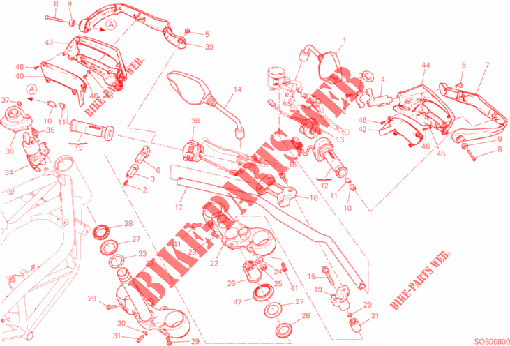 LENKER   SCHALTER für Ducati Hypermotard 939 SP 2016