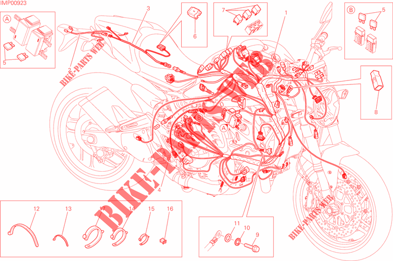 KABELBAUM ELEKTRIC für Ducati Monster 821 DARK 2016