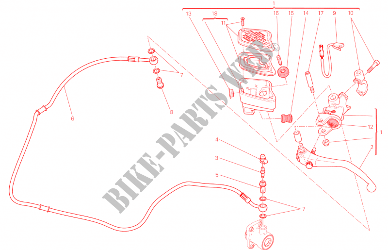 KUPPLUNGSHAUPTZYLINDER für Ducati XDiavel 2016