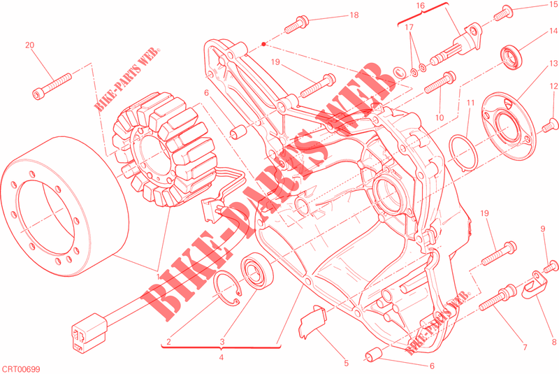 DECKEL / LICHTMASCHINE für Ducati Scrambler 800 Brazil Special Edition 2018