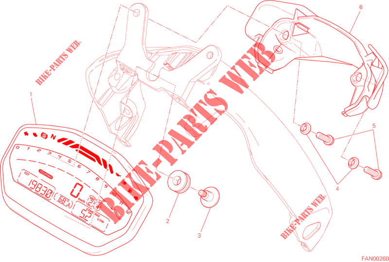 INTRUMENTENBRETT für Ducati Monster 821 DARK 2015