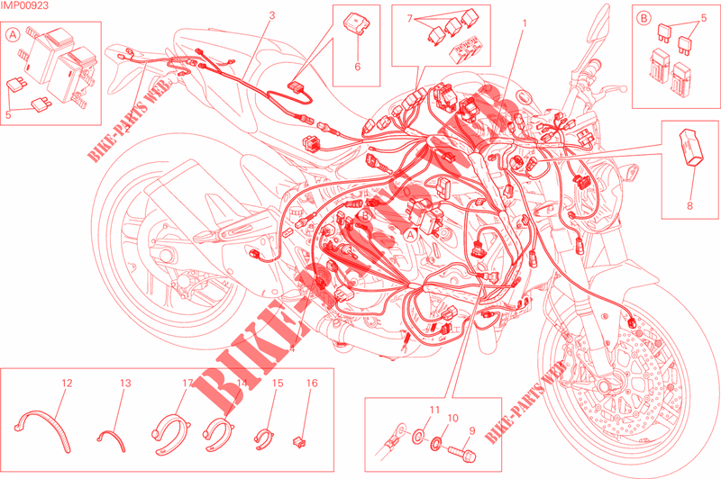 KABELBAUM ELEKTRIC für Ducati Monster 821 DARK 2015