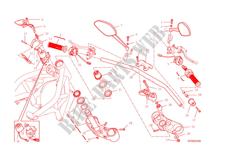 LENKER UND STEUERUNGEN für Ducati Monster 1200 2015