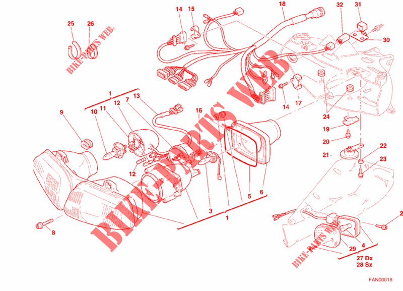 SCHEINWERFER für Ducati 748 S 2000