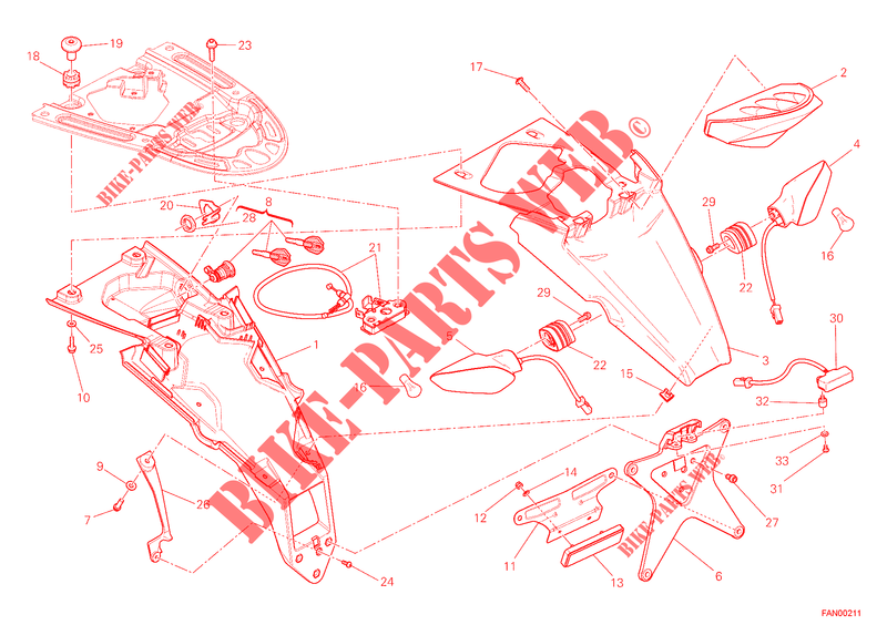 RÜCKLICHT für Ducati Monster 1100 EVO 2012