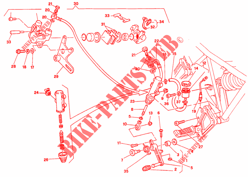 BREMSANLAGE HINTEN (DM 001365) für Ducati 750 SS 1993