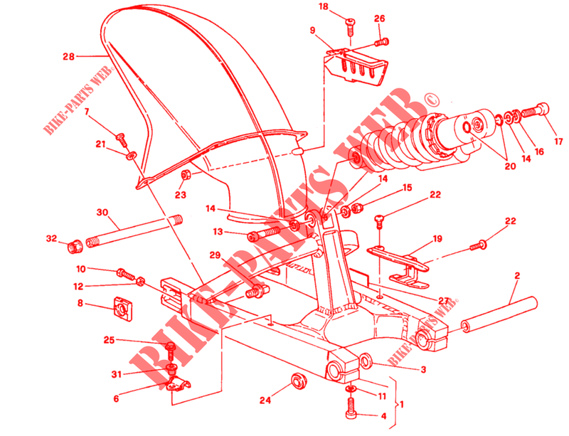 HINTERRADSCHWINGE (DM 001365 006006) für Ducati 750 SS 1993