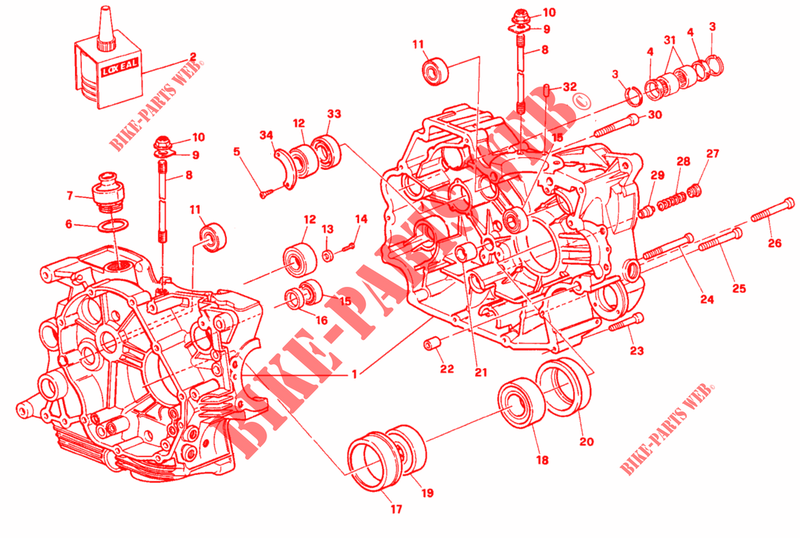 MOTORGEHÄUSE (DMM 001275>) für Ducati 750 SS 1993