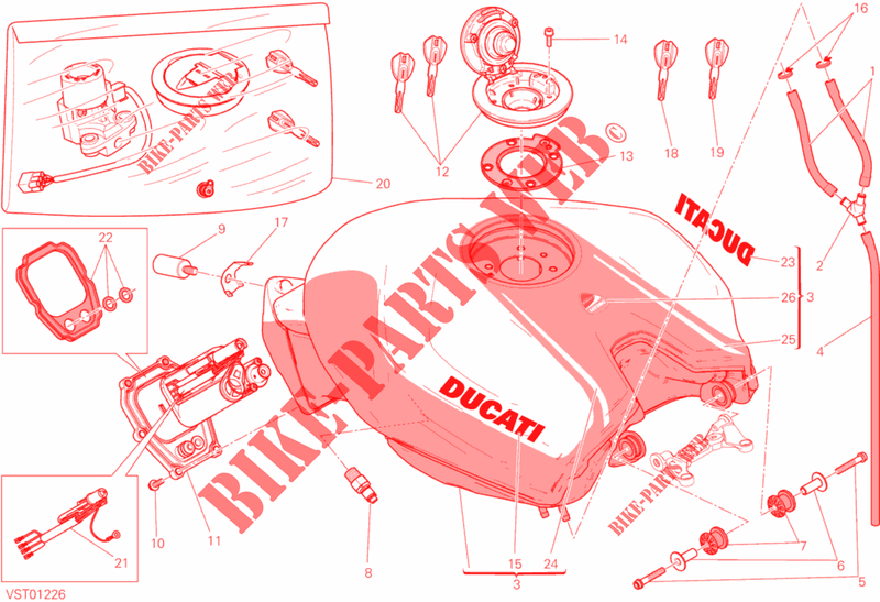 KRAFTSTOFFTANK für Ducati 1199 PANIGALE R 2013