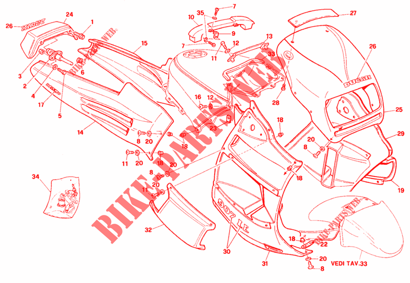 VERKLEIDUNG für Ducati 907 I.E. 1993