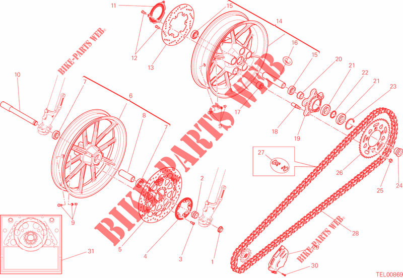 VORDERRAD UND HINTERRAD für Ducati Scrambler Icon 800 2015