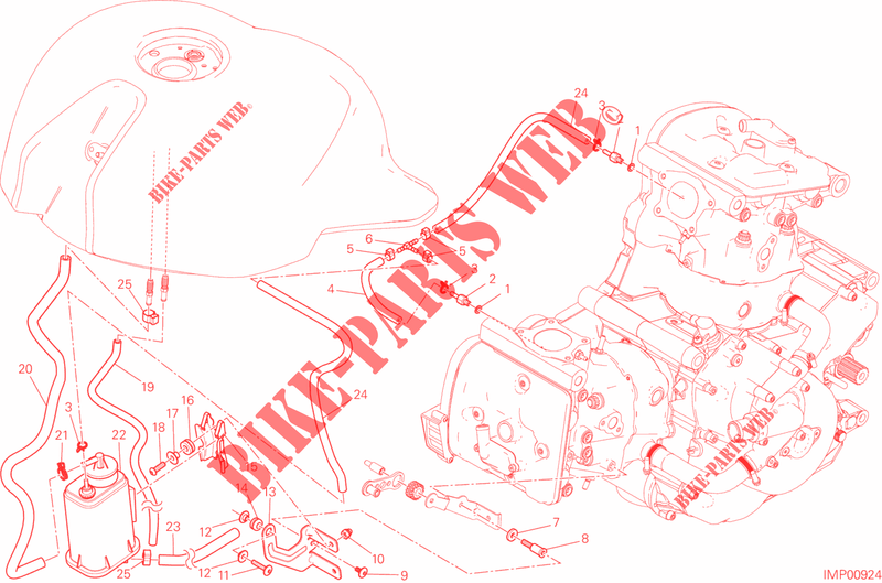 EVAPORATIVE EMISSION SYSTEM (EVAP) für Ducati Monster 821 2015