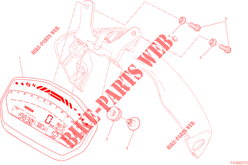 INTRUMENTENBRETT für Ducati Monster 821 Stripes 2015