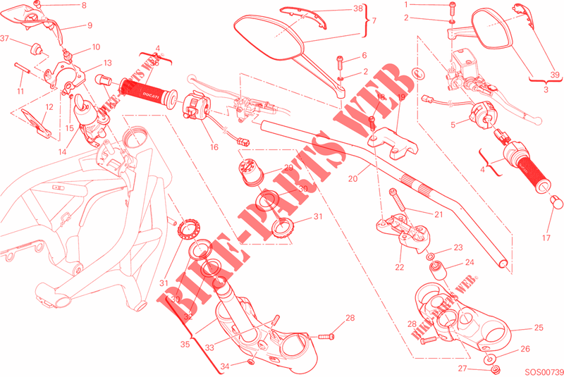 LENKER   SCHALTER für Ducati Monster 821 Stripes 2015