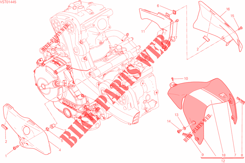 VERKLEIDUNG für Ducati Monster 821 Stripes 2015