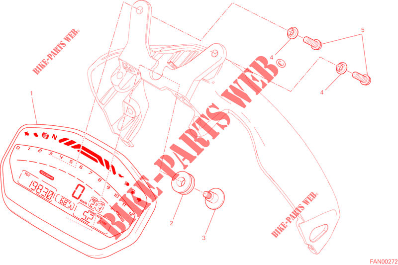 INTRUMENTENBRETT für Ducati Monster 821 Stripes 2016