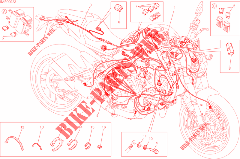 KABELBAUM ELEKTRIC für Ducati Monster 821 Stripes 2016