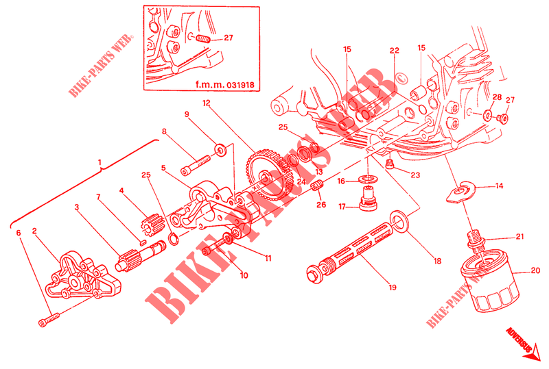 OELPUMPE   FILTER für Ducati Monster 900 1993