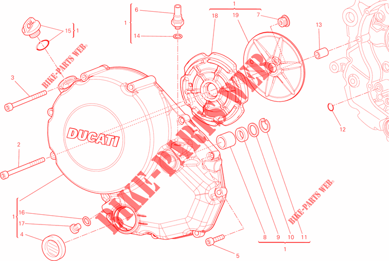 KUPPLUNGSDECKEL für Ducati Monster 659 ABS Learner Legal (LAMs) 2014