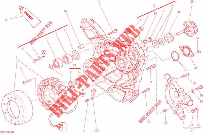 WASSERPUMPE   ALTERNATORDECKEL für Ducati Monster 1200 S Stripes 2015