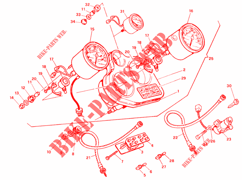 TACHO INSTRUMENTER (DM 016056>) für Ducati 900 SS 1996
