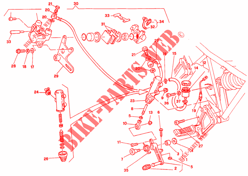 BREMSANLAGE HINTEN (DM 001365) für Ducati 750 SS 1996