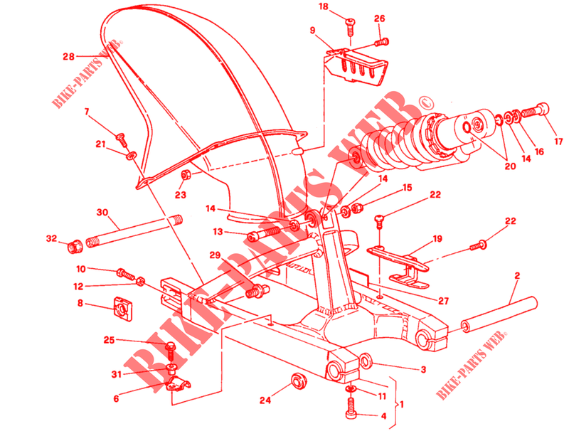 HINTERRADSCHWINGE (DM 001365 006006) für Ducati 750 SS 1996
