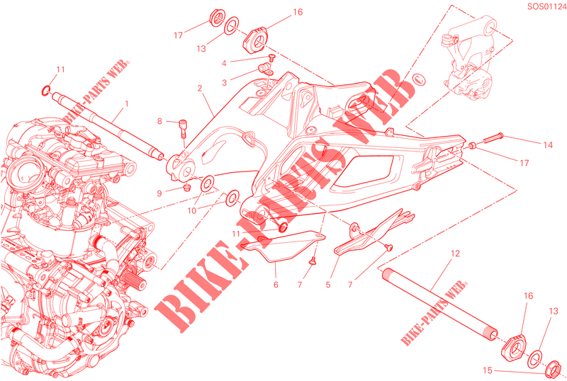 HINTERRADSCHWINGE für Ducati Monster 2022