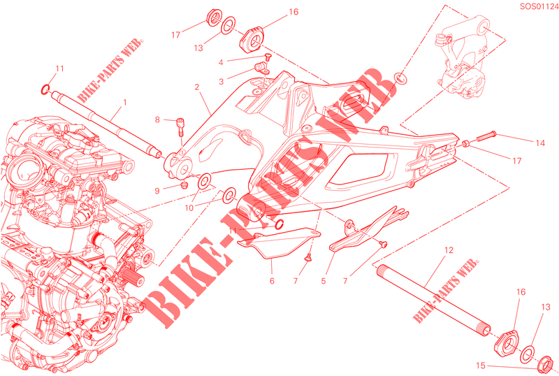 HINTERRADSCHWINGE für Ducati Monster + 2023