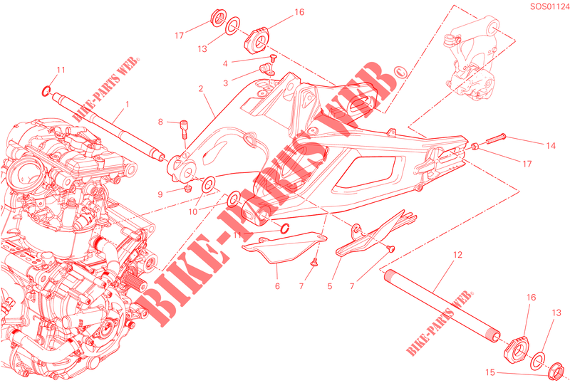 HINTERRADSCHWINGE für Ducati Monster SP 2023
