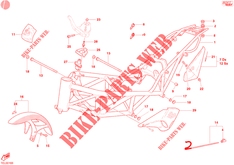 RAHMEN für Ducati Monster S4 Fogarty 2002