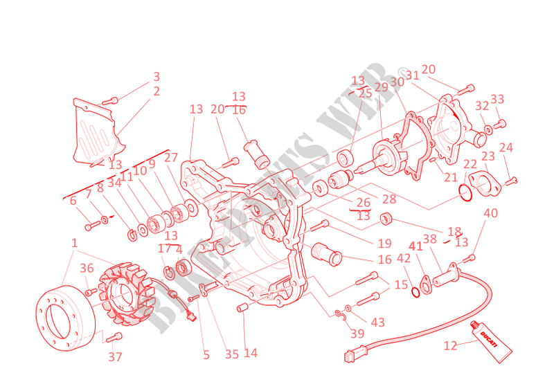 WASSERPUMPE   ALTERNATORDECKEL für Ducati Monster S4 2002